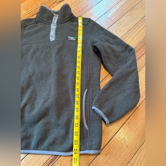 LL Bean Better Sweater Fleece Snap Collar Jacket Grayish Green Women’s Size S - Picture 13 of 13
